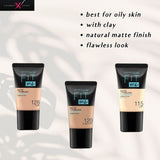 MAYBELLINE Fit Me Matte & Poreless with Clay Foundation 18ml - CHOOSE YOUR SHADE Maybelline New York